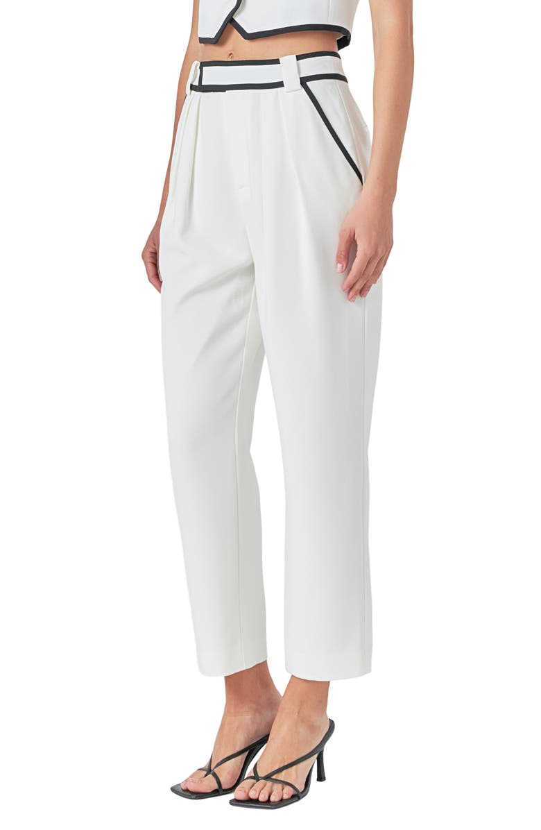 Endless Rose Contrast Binding Straight Leg Pants, Alternate, color, 