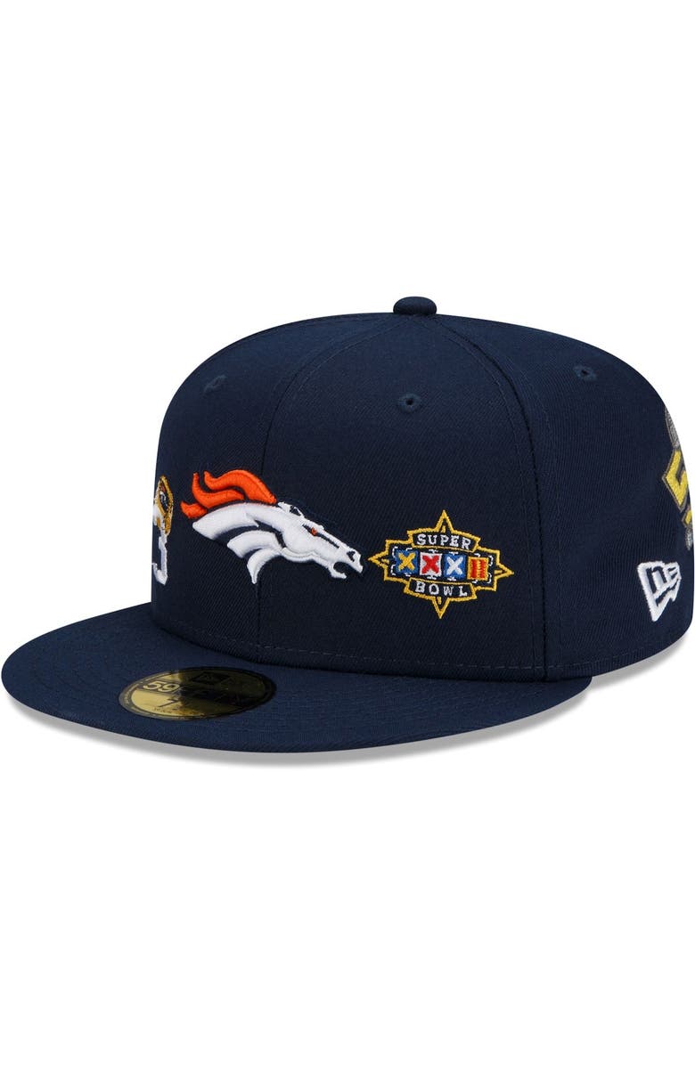 New Era Men's New Era Navy Denver Broncos 3x Super Bowl Champions Count The Rings 59FIFTY Fitted Hat, Main, color,