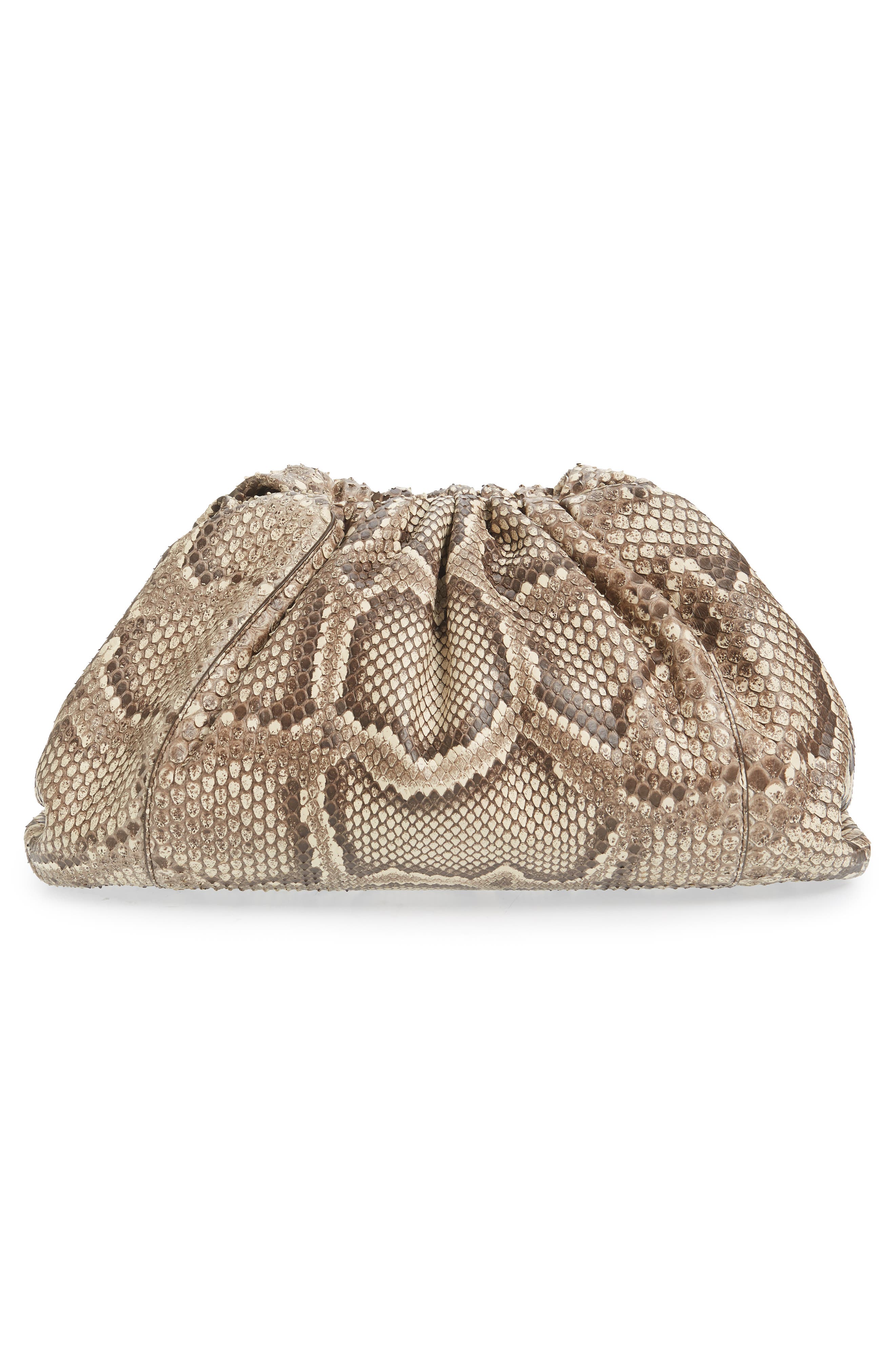 Bottega Veneta The Pouch Genuine Python Clutch, Alternate, color, 