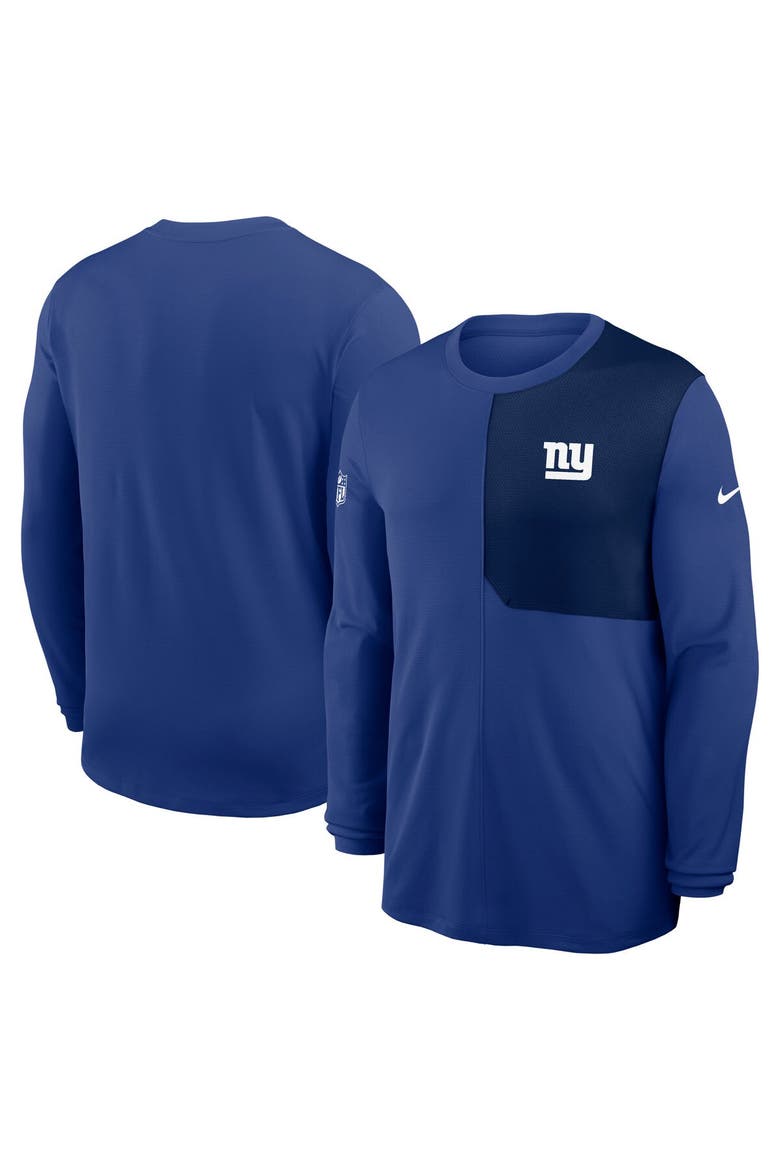 Men's Nike Royal New York Giants Sideline Coach UV Performance Long Sleeve T-Shirt, Alternate, color, Royal