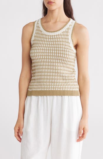 BLU PEPPER BLU PEPPER STRIPE KNIT SLEEVELESS SWEATER