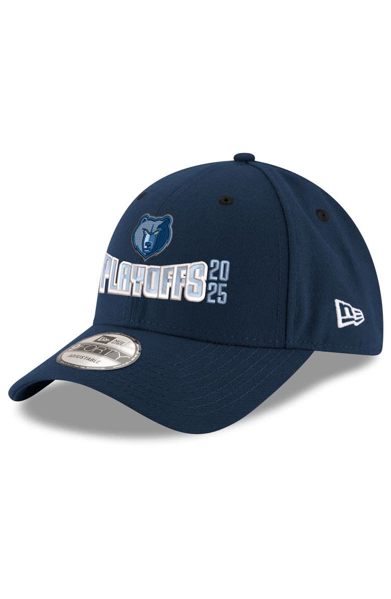 New Era Men's New Era  Navy Memphis Grizzlies 2025 NBA Playoffs 9FORTY Adjustable Hat, Main, color, 