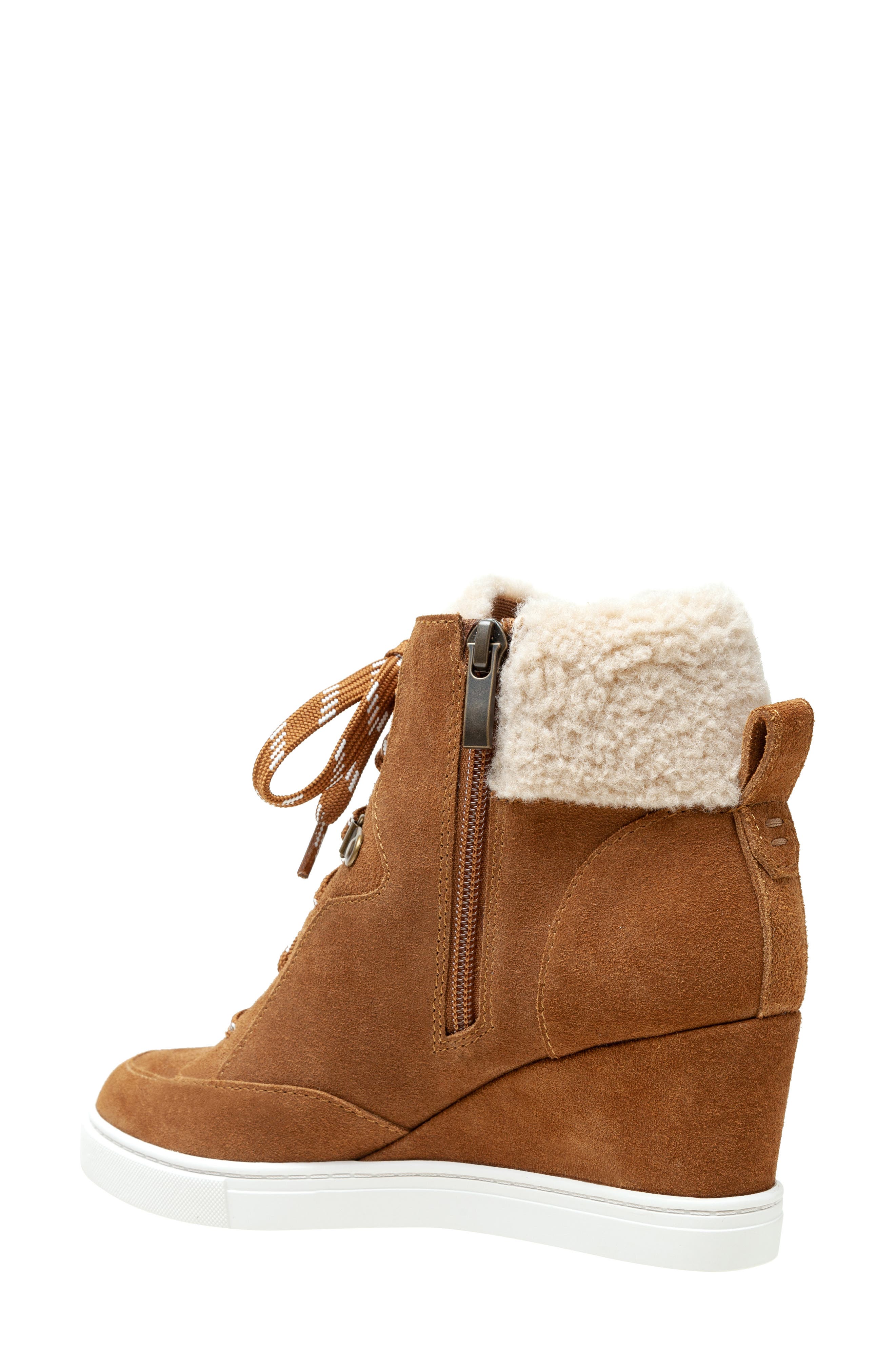 Linea Paolo Arden Wedge Sneaker, Alternate, color, Nutmeg/ Ivory