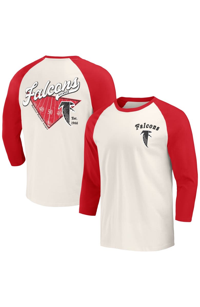 Darius Rucker Collection by Fanatics Men's Darius Rucker Collection by Fanatics Red/White Atlanta Falcons Raglan 3/4 Sleeve T-Shirt, Main, color, 