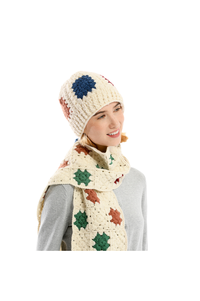 Crochet Patch Hat, Alternate, color, White