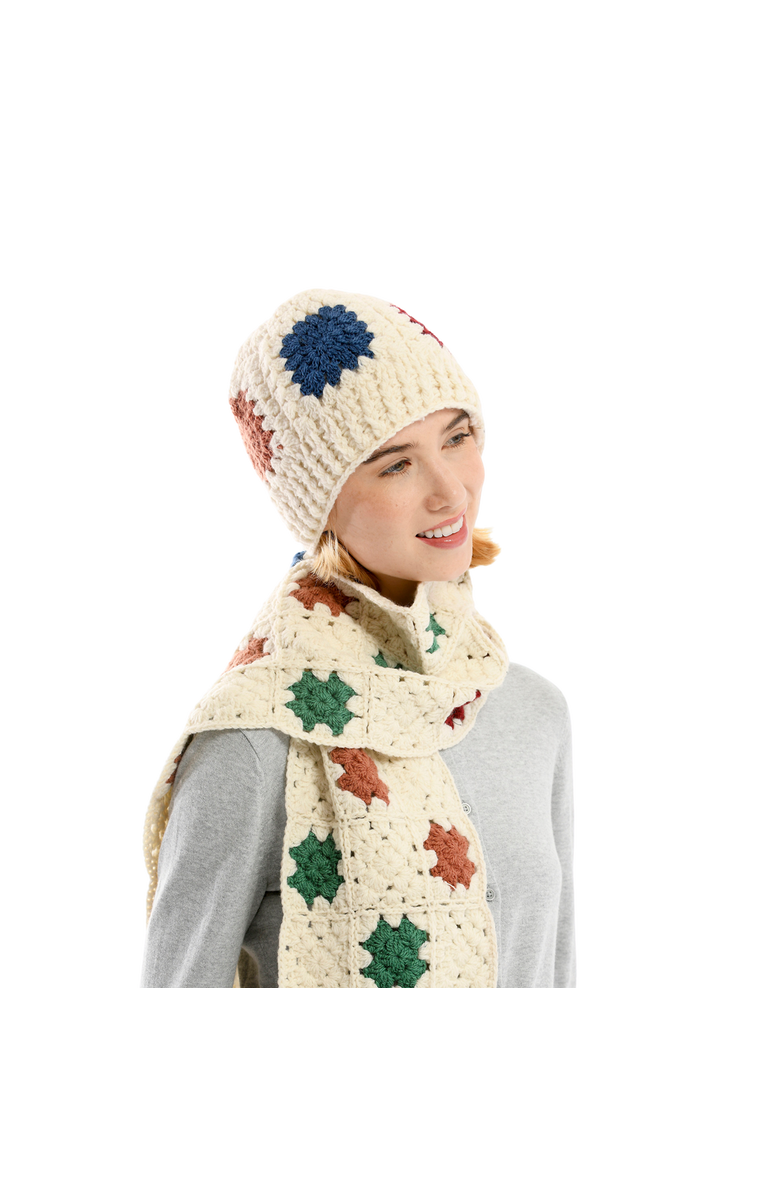 Nirvanna Designs Crochet Patch Hat, Alternate, color, White