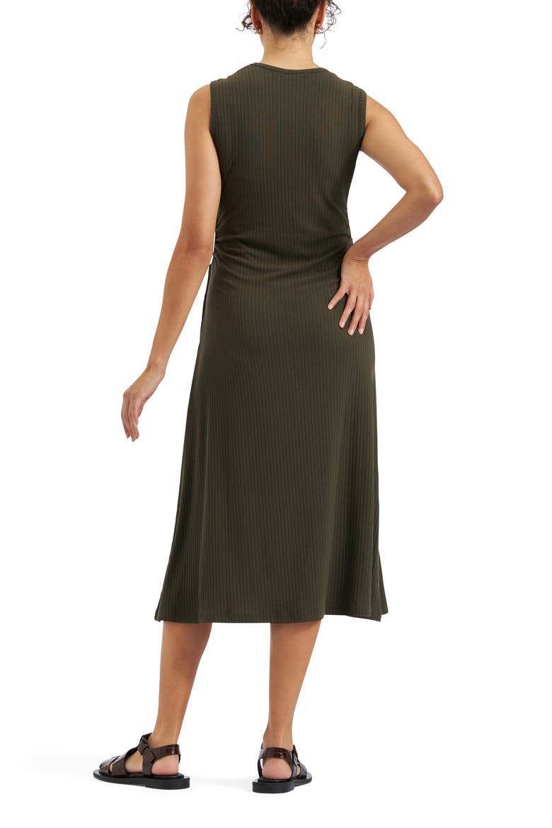 Carol Rib A-line Dress, Alternate, color, KHAKI