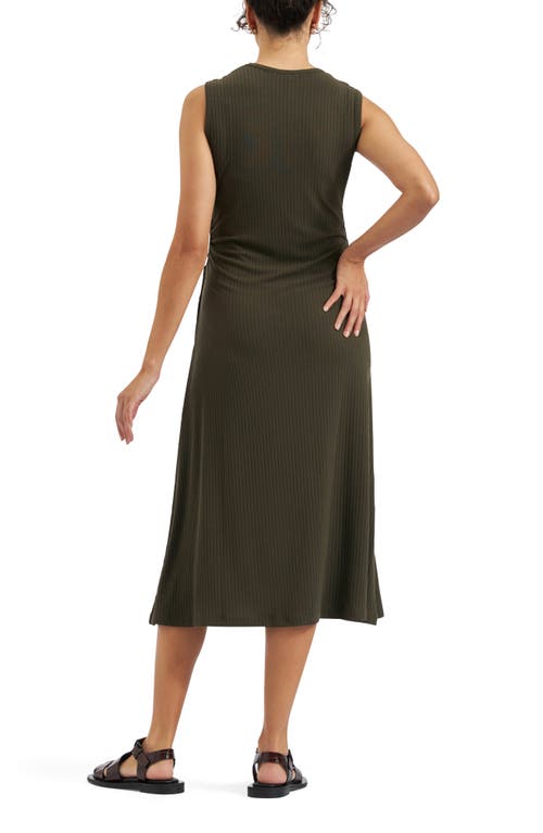 RIPE MATERNITY RIPE MATERNITY CAROL CUTOUT RIB MIDI A-LINE MATERNITY DRESS