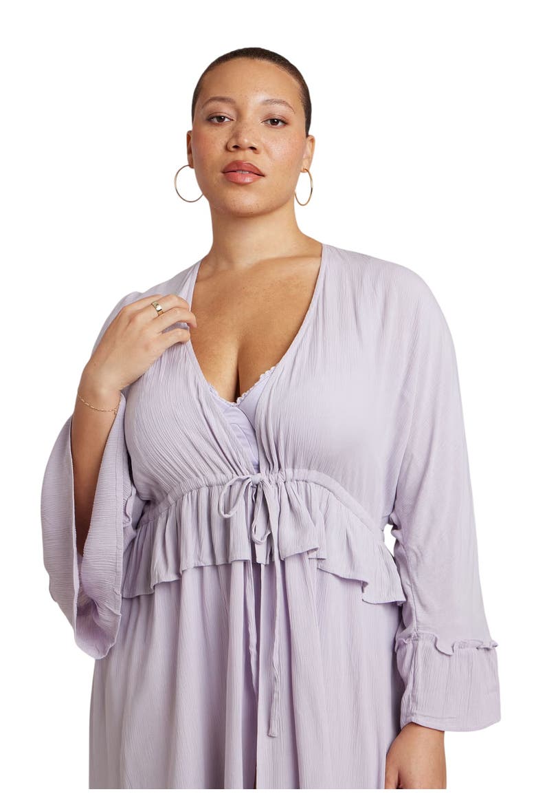Tie Front Kaftan, Alternate, color, THISTLE
