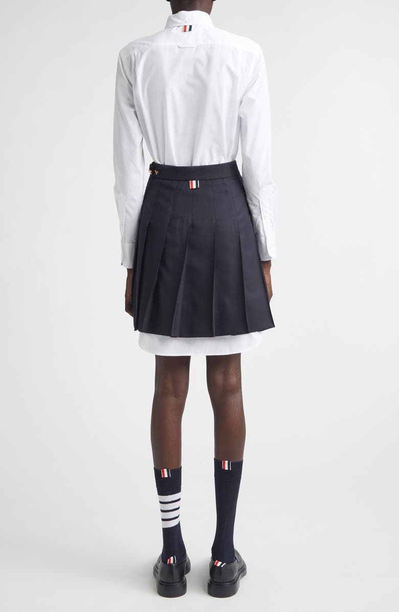 Thom Browne Long Sleeve Oxford Shirtdress, Alternate, color, White