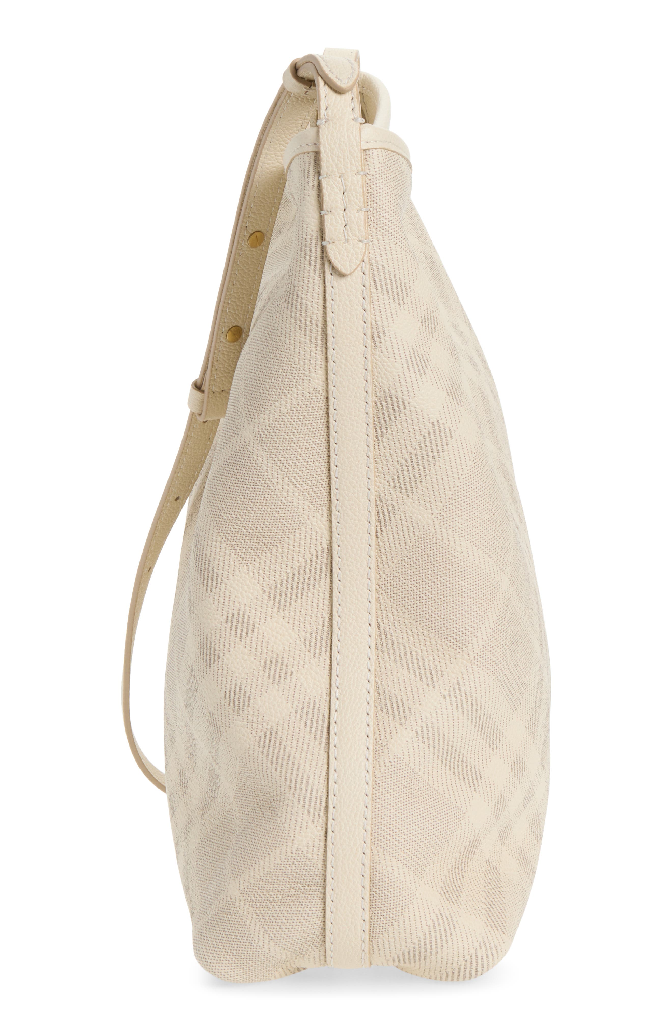 Burberry Small Highlands Check Leather Shoulder Bag, Alternate, color, Soap