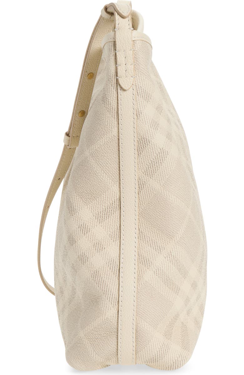 Burberry Small Highlands Check Leather Shoulder Bag, Alternate, color, Soap