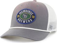 '47 Men's '47 Gray/White Milwaukee Brewers Tide Sweep Rope Trucker Adjustable Hat