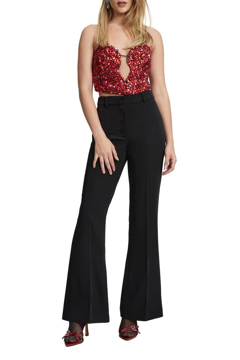 Halifax High Waist Flare Leg Pants, Alternate, color, BLACK