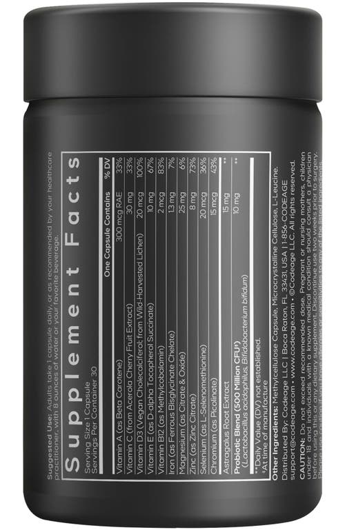 Codeage Multivitamin, Vitamin A, C, D3, E, B12, Zinc, Selenium, Chromium, Probiotics In Black