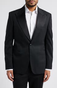 Zanella Chambers Black Stretch Wool Tuxedo Jacket