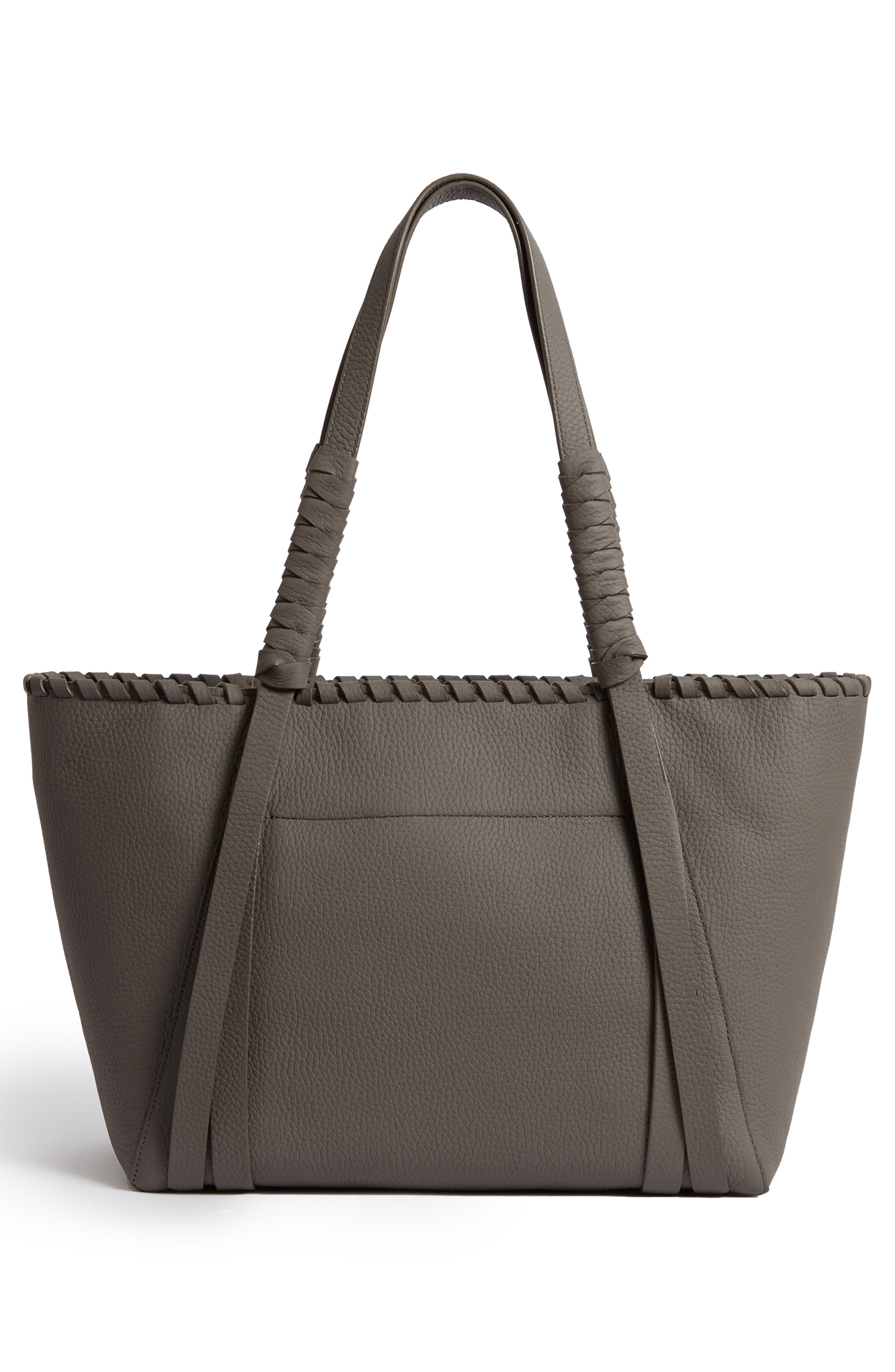 Small Kepi East/West Leather Tote, Alternate, color, STORM GREY