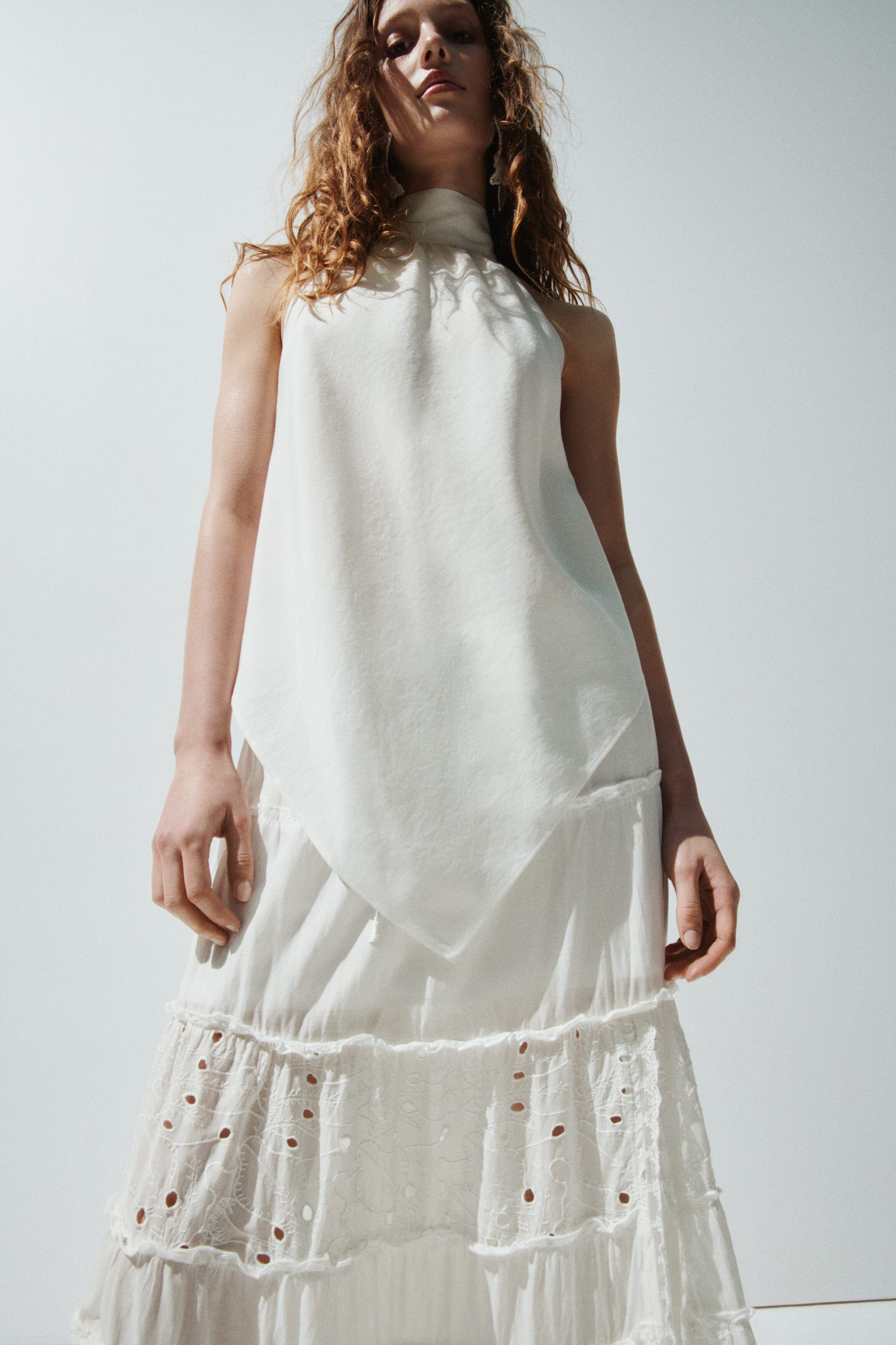 Maxi skirt with eyelet embroidery - image 2