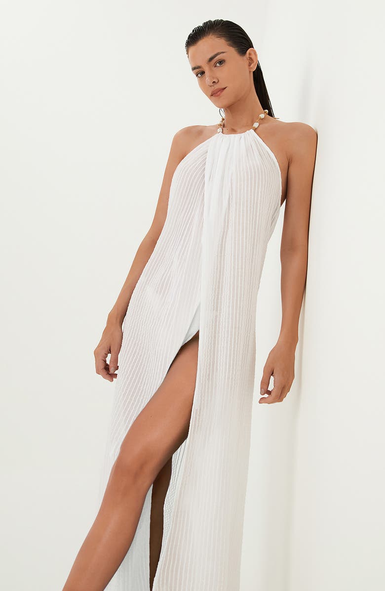 ViX Paula Hermanny Cloe Halter Cover-Up Maxi Dress, Alternate, color,