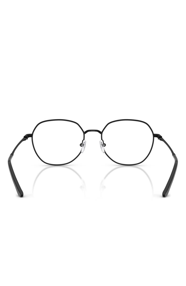 Emporio Armani 54mm Round Optical Glasses, Alternate, color, Matte Black / Demo Lens