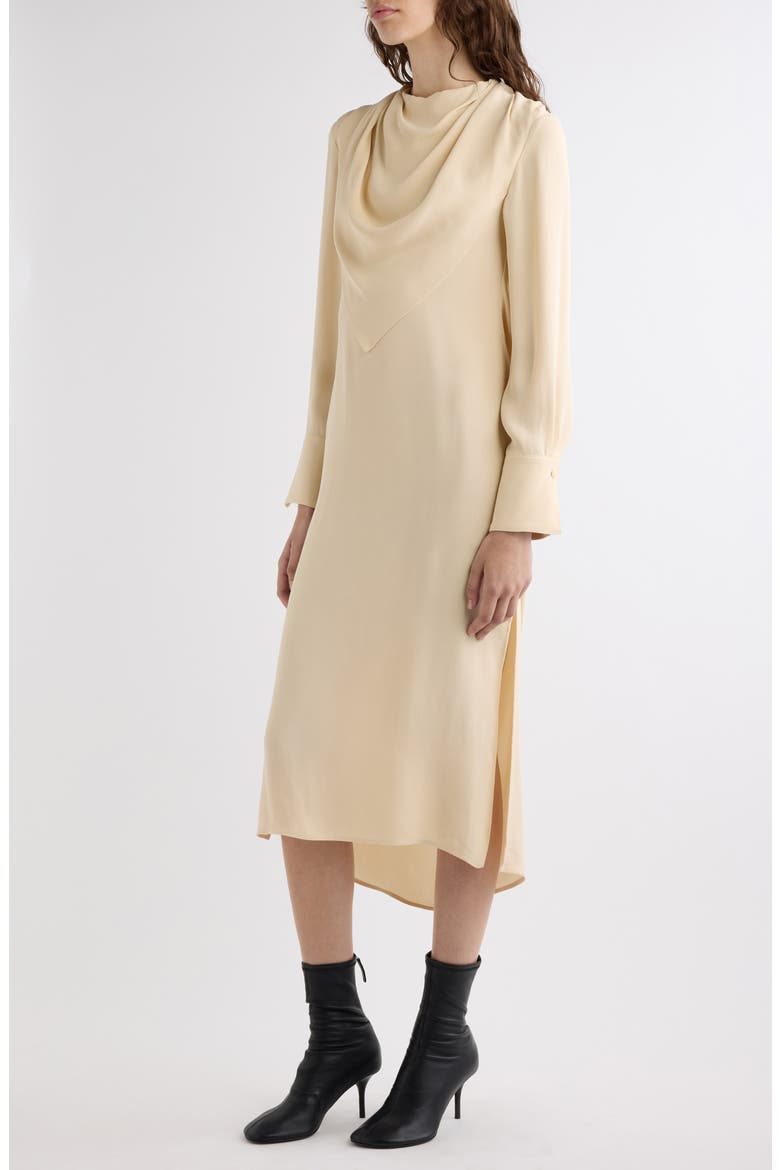 Dunica Washed Viscose Georgette Midi Dress, Alternate, color, SAND BEIGE