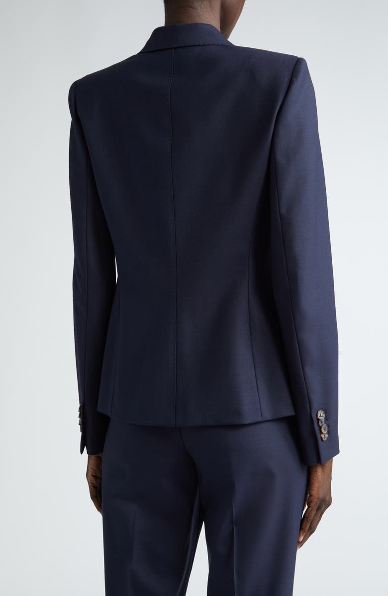 Lafayette 148 New York Fitted Stretch Wool Blazer, Alternate, color, Ink