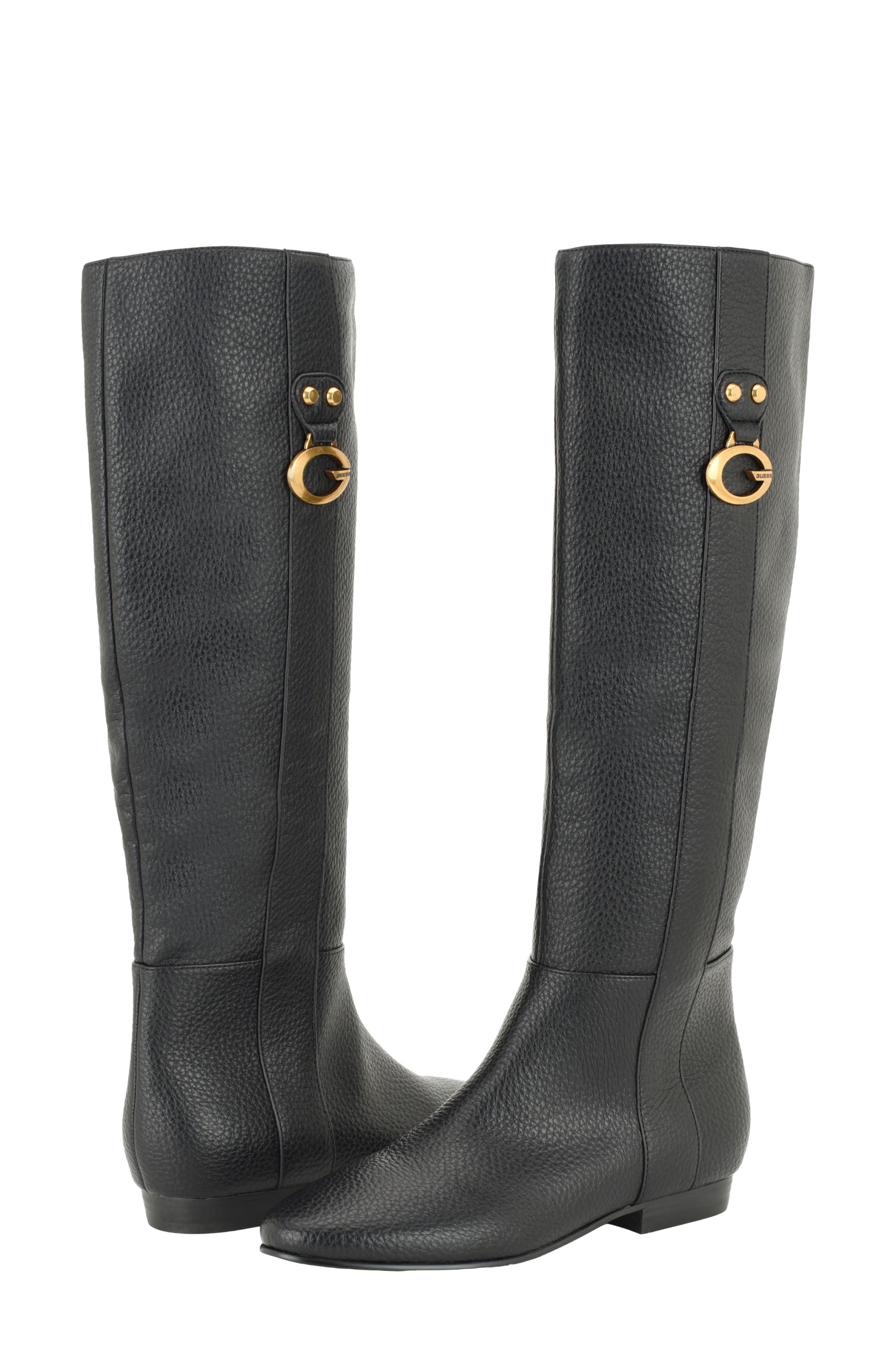 Gwelliana Faux Leather Over the Knee Boot, Alternate, color, BLACK