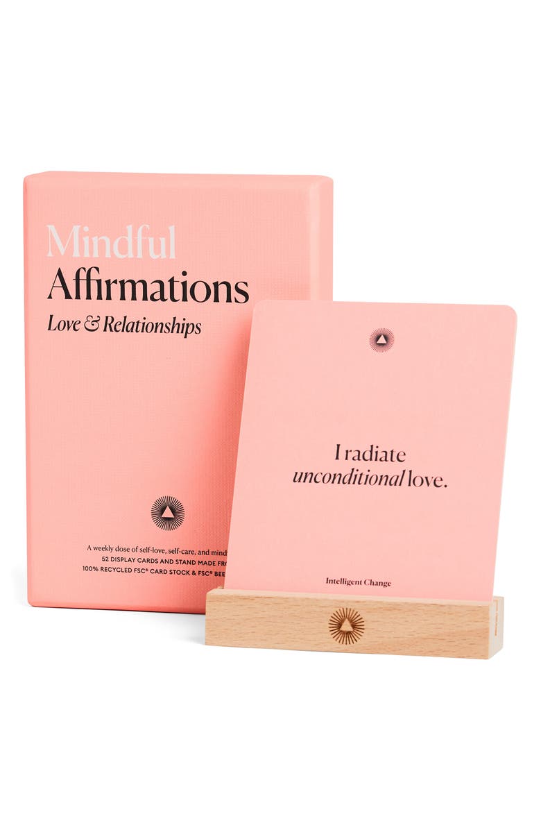 INTELLIGENT CHANGE Mindful Affirmations Love & Relationship Cards, Alternate, color, Pink