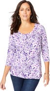 Jessica London Stretch Cotton Scoop Neck Tee