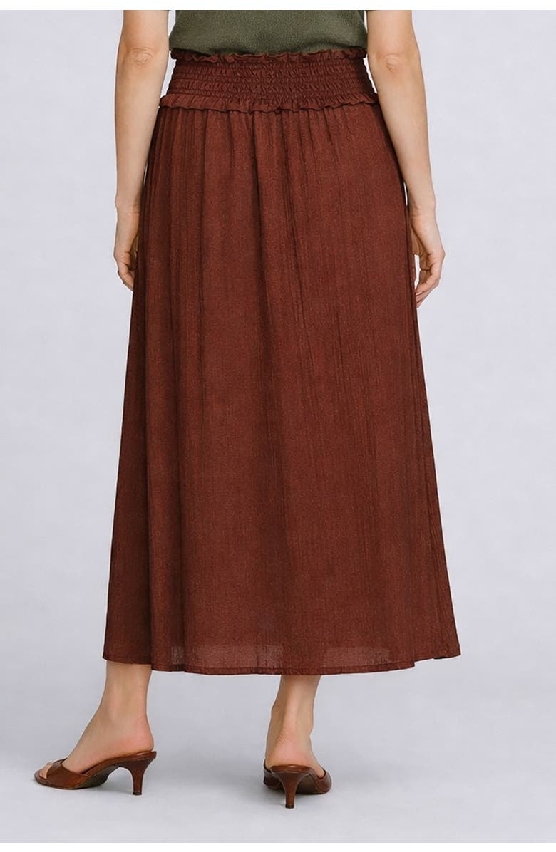 ELLE Collection Waistband Detail Skirt, Alternate, color, Russet