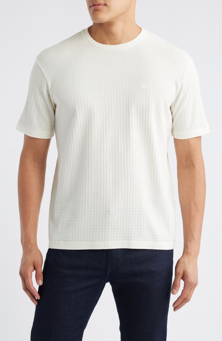 Emporio Armani Textured Cotton T-Shirt, Main, color, Solid White