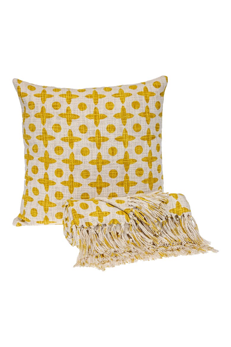 Geometric Decorative Throw Pillow, Alternate, color, YELLOW