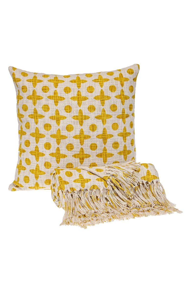 PARKLAND COLLECTION Geometric Decorative Throw Pillow, Alternate, color, Yellow