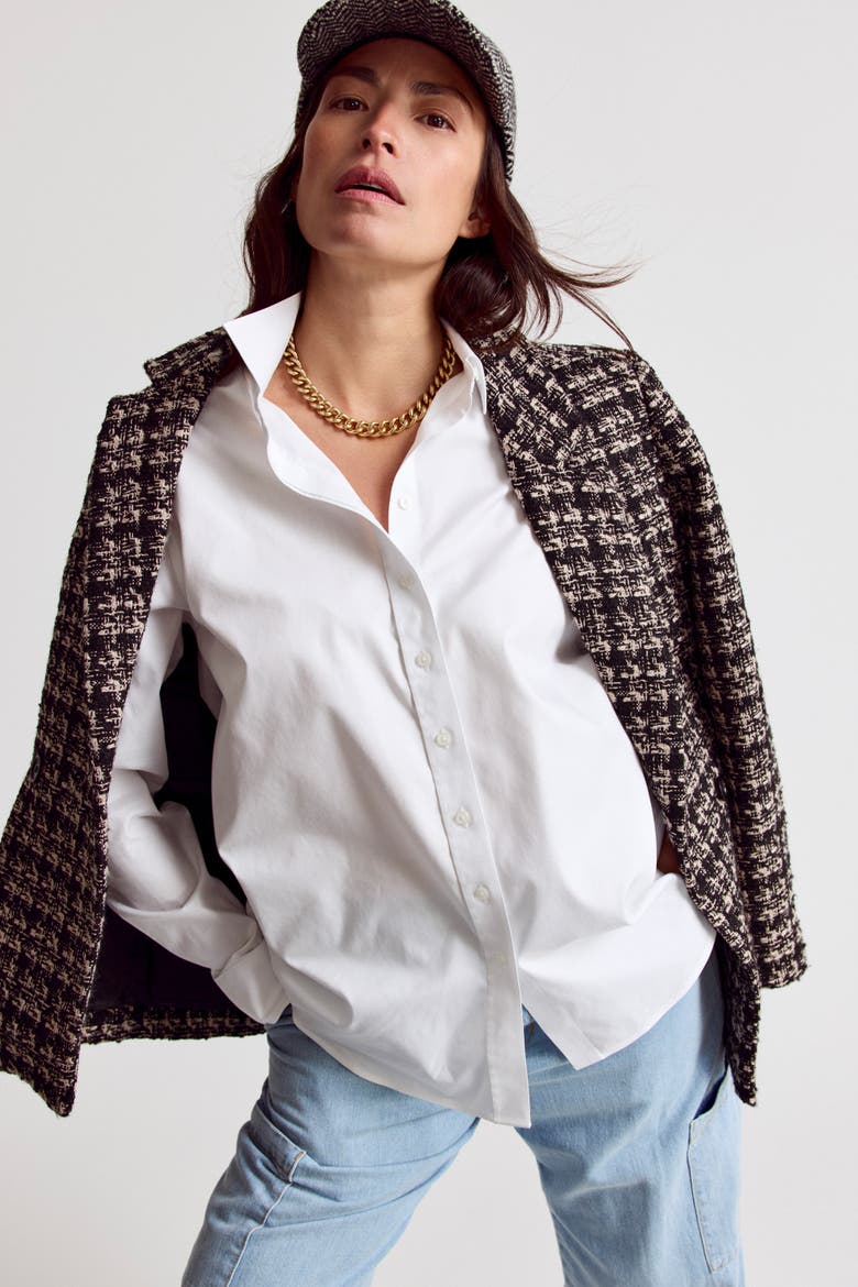 The Boyfriend Shirt, Alternate, color, White