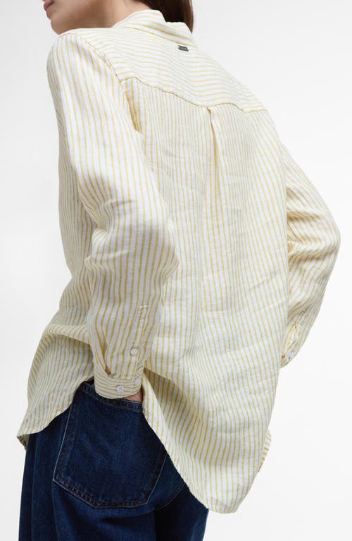 BARBOUR BARBOUR MARINE STRIPE LINEN BUTTON-UP SHIRT