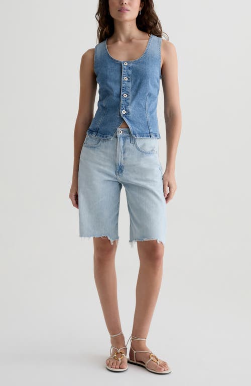 Ag Hattie High Rise Bermuda Shorts In Sunfaded Destructed