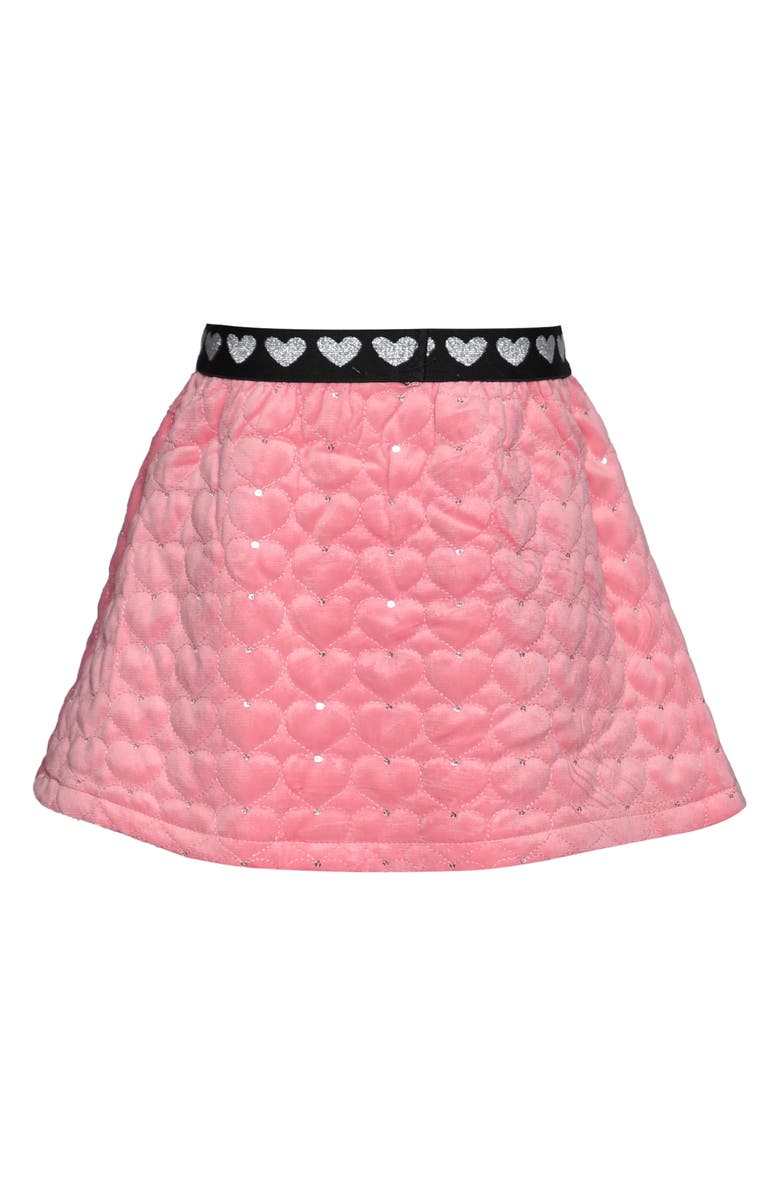 Truly Me Kids' Quilted Rhinestone Heart Skirt, Alternate, color, Pink