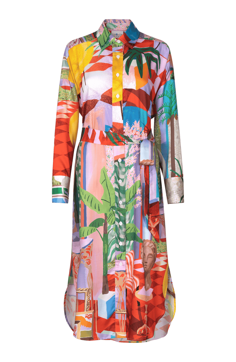 Untitled in Motion Ona Long Sleeve Shirt Dress, Main, color, Novela