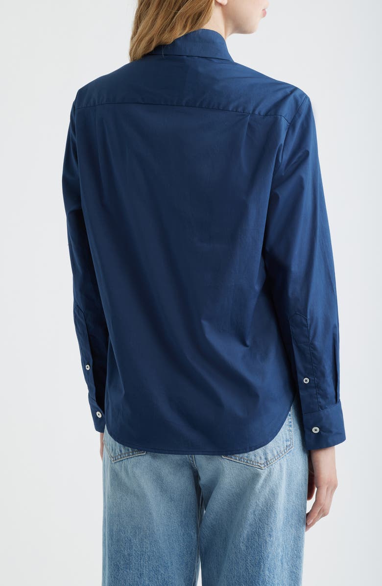 CISSA Relaxed Button-Up Wrap Shirt, Alternate, color, Navy Blue