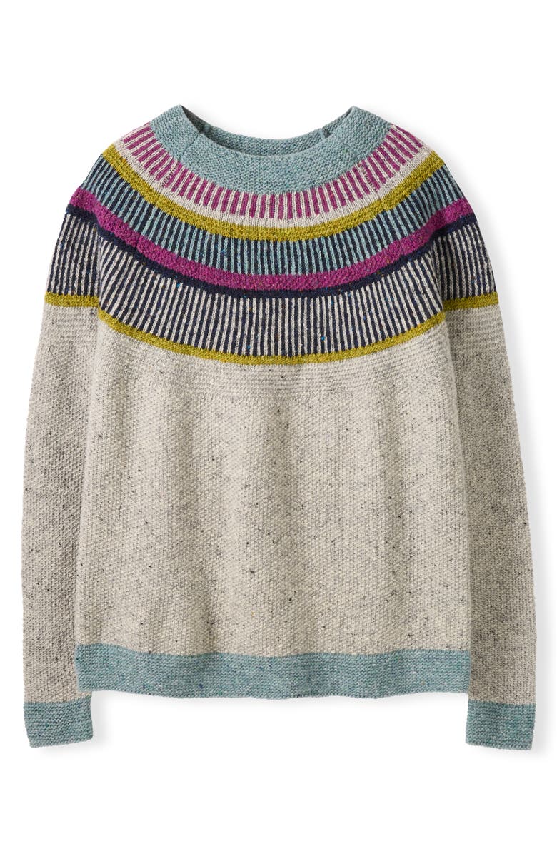 Celtic & Co. Statement Donegal Wool Sweater, Alternate, color, Pebble