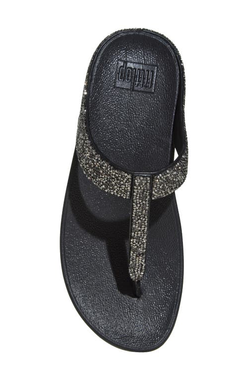 Fitflop Fino Quartz Wedge Flip Flop In Black