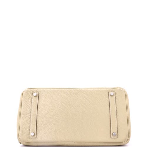 Pre-owned Hermes  Hermes Birkin Handbag Light Clemence With Palladium Hardware 35