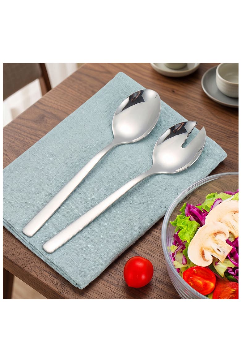 Leo Pure 2-Piece Salad Server Set, Alternate, color, SILVER
