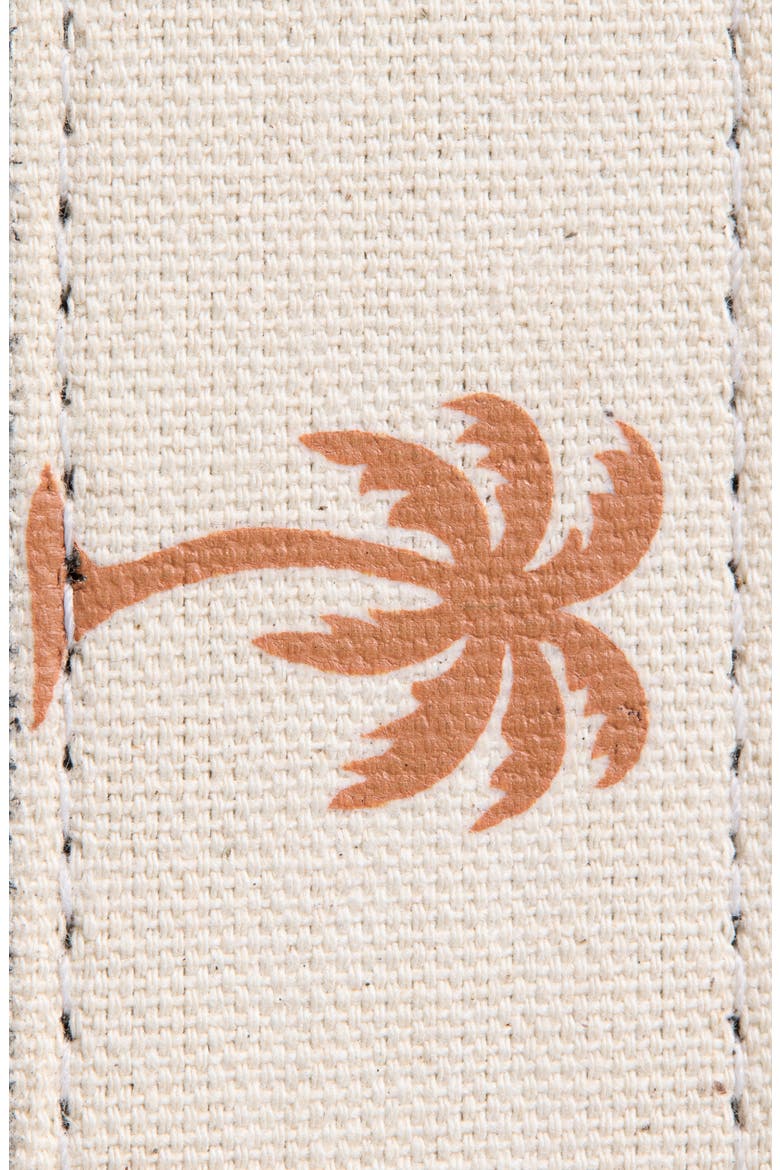 Palm Print Canvas & Leather Belt, Main, color, KHAKI