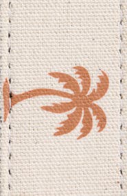 Tommy Bahama Palm Print Canvas & Leather Belt