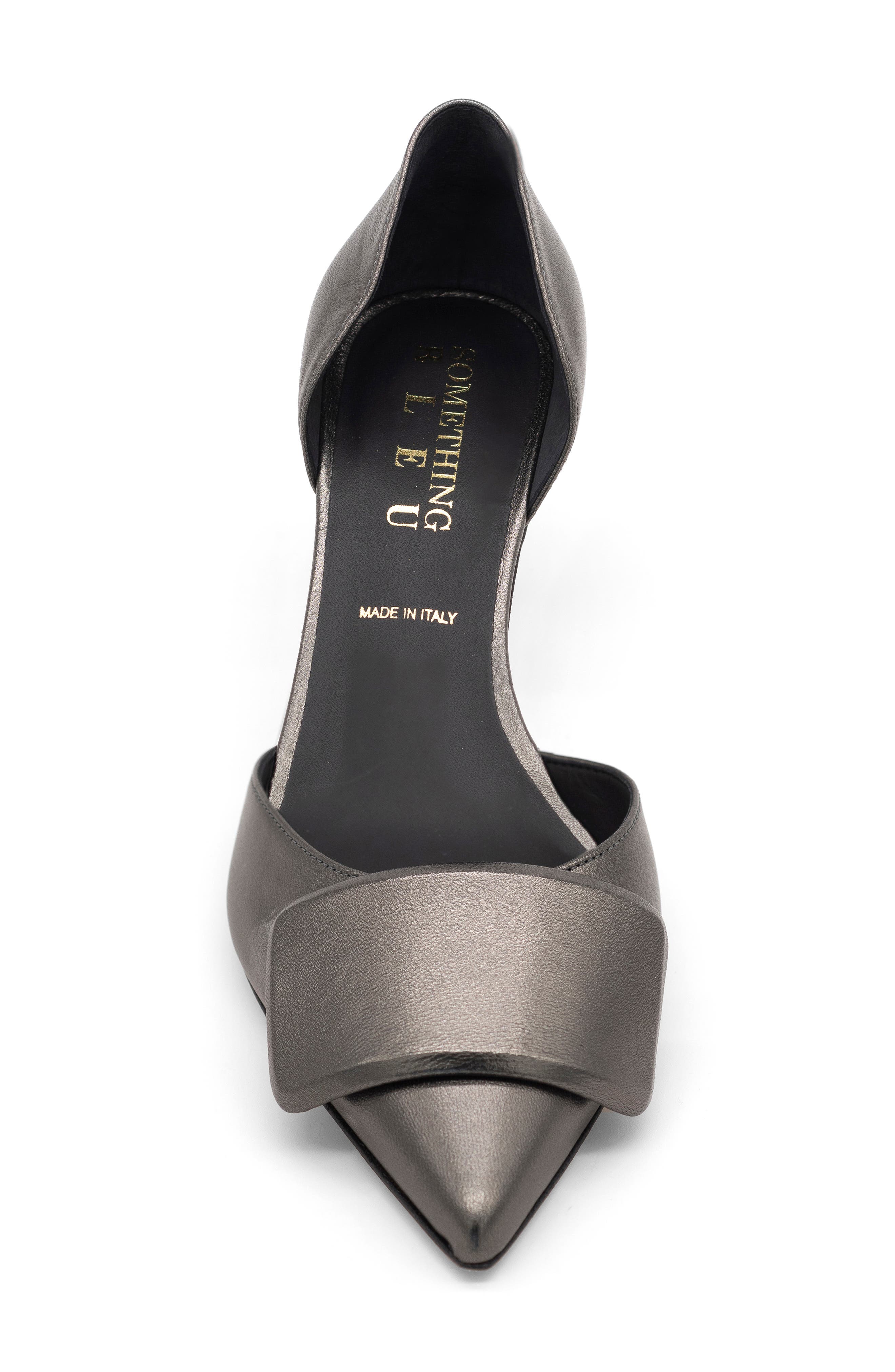 Sloane Pointed Toe d'Orsay Pump, Alternate, color, PEWTER NAPPA