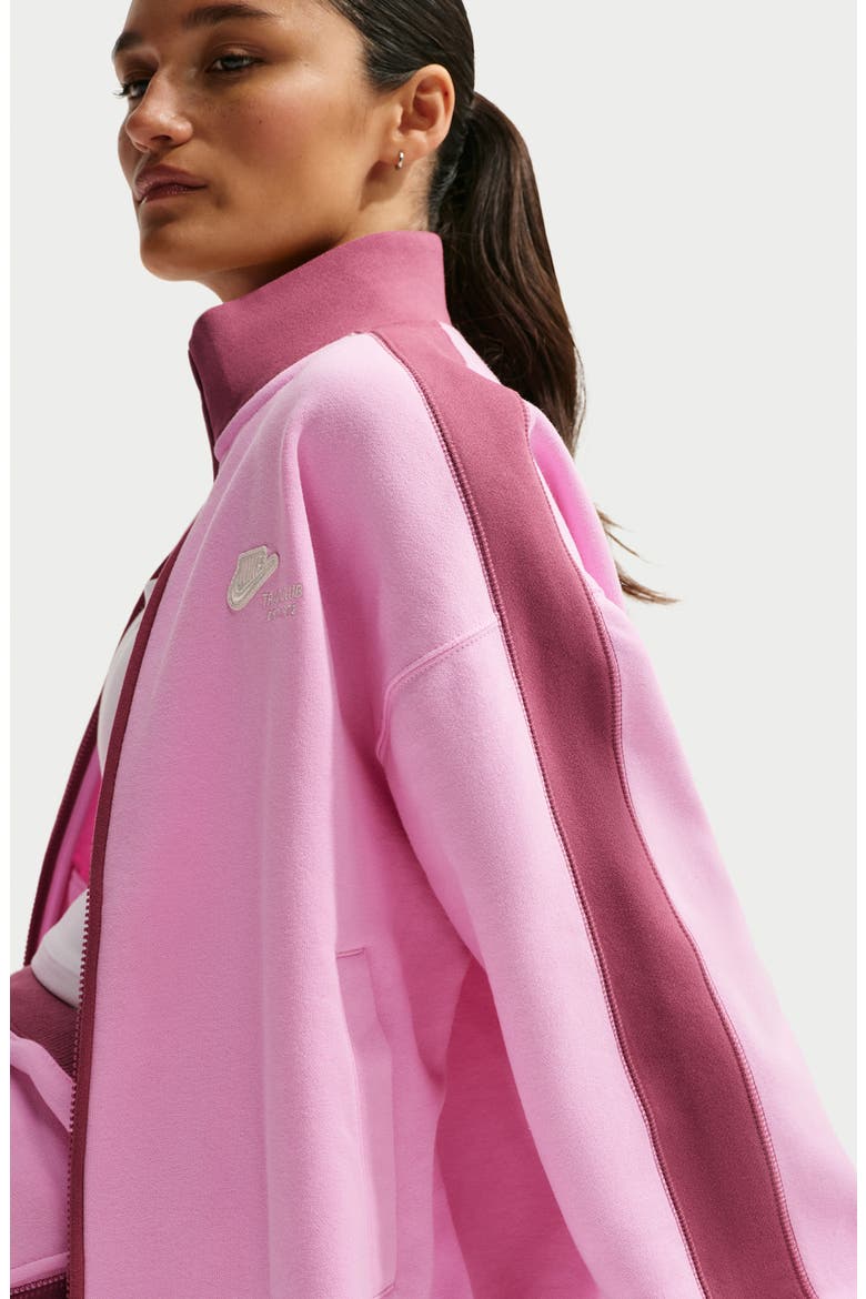 Track Club Fleece Full Zip Jacket, Alternate, color, PINK RISE/ PINK SMOKE