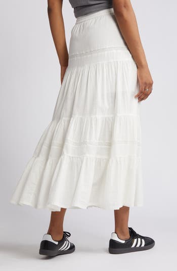 Tiered Cotton Maxi Skirt