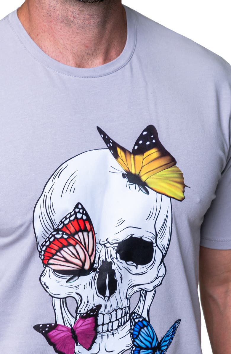 Maceoo Butterfly Skull Graphic T-Shirt, Alternate, color, 