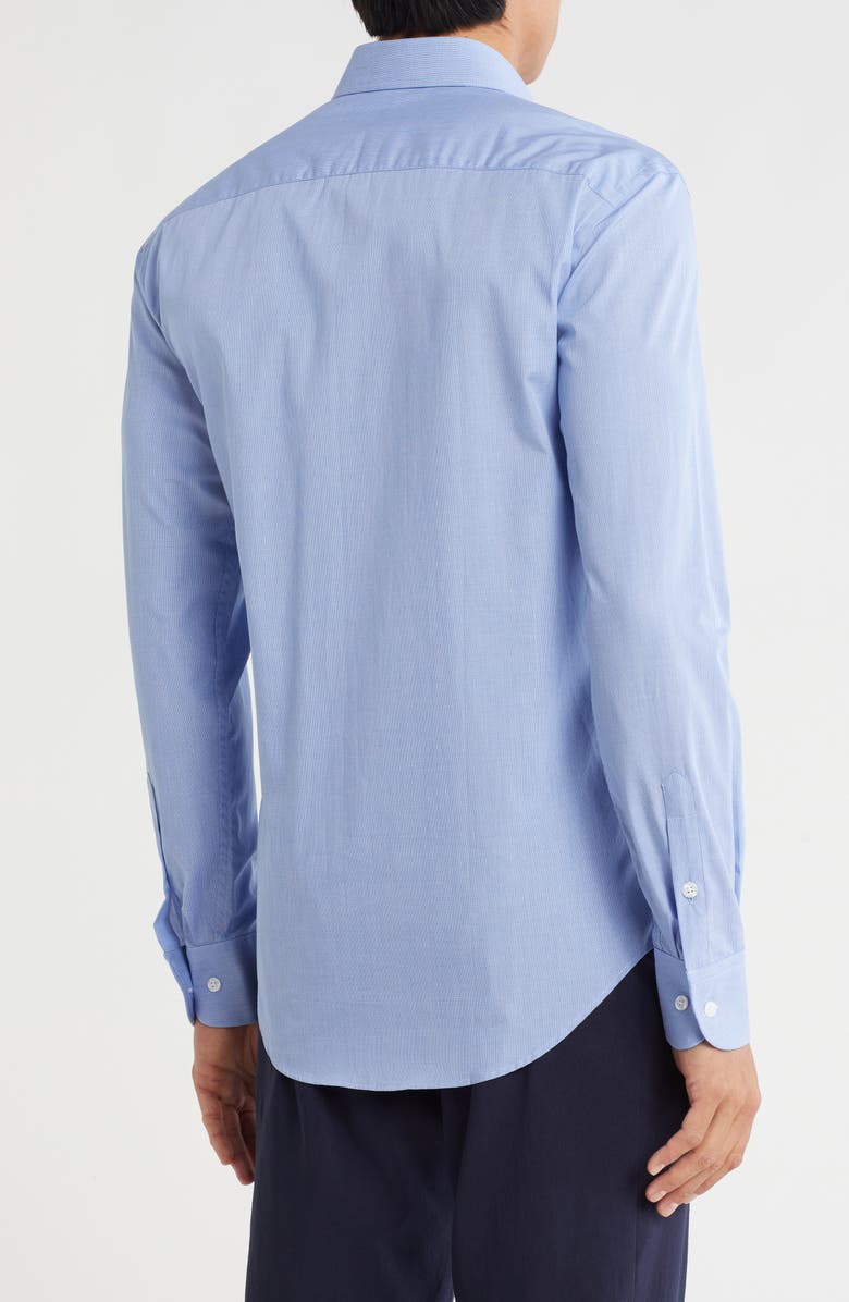 Armani Collezioni Stretch Cotton Button-Up Shirt, Alternate, color, Sky Blue